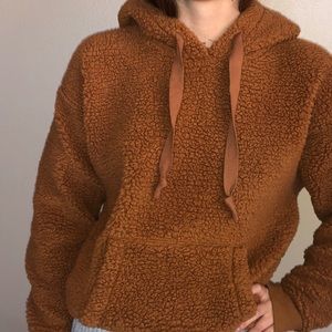 Fluffy brown hoodie